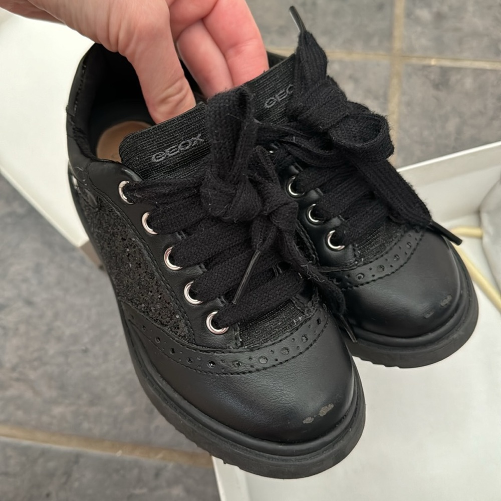 Geox leather black shoes